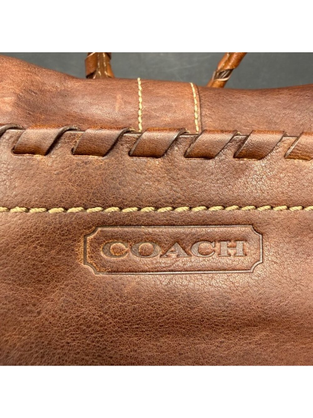Vintage Y2K Coach Purse Ergo Belted Flap Brown Leather Horse Bit Shoulder Bag - Picture 8 of 16